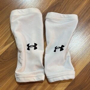 Under Armour White and Black Shine Guard Sleeve Pair